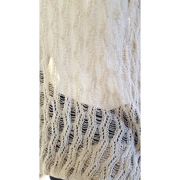 🔖Vtg 90's-Y2K Knit Top🍂TU 🍂Breathable|Fishnet Back| Wide Long Sleeve - Picture 10 of 12